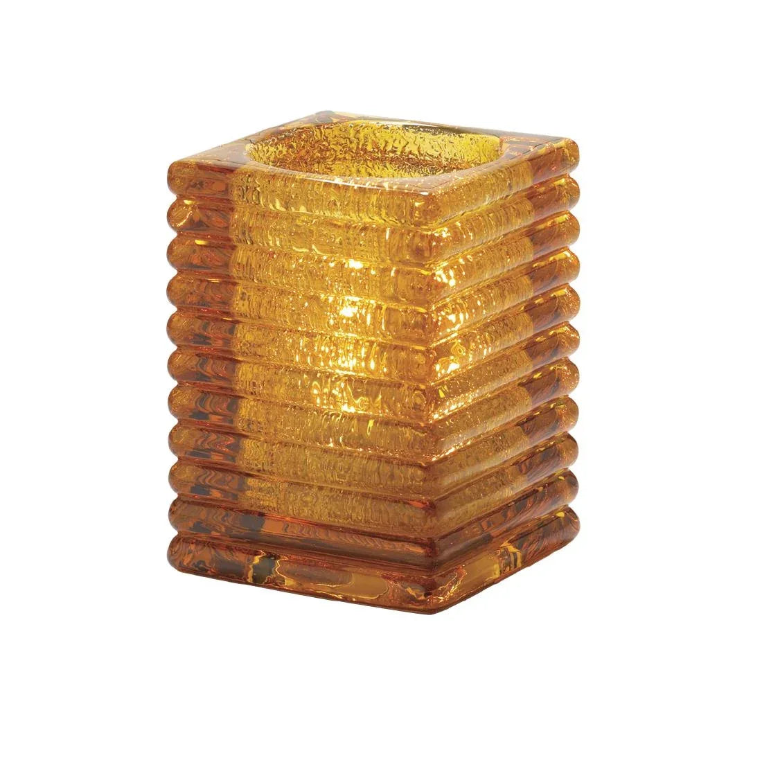 VV4027 Hollowick Horizontal Rib Block Amber Jewel Glass Lamp 71mm x 105mm - JD Catering Equipment Solutions Ltd