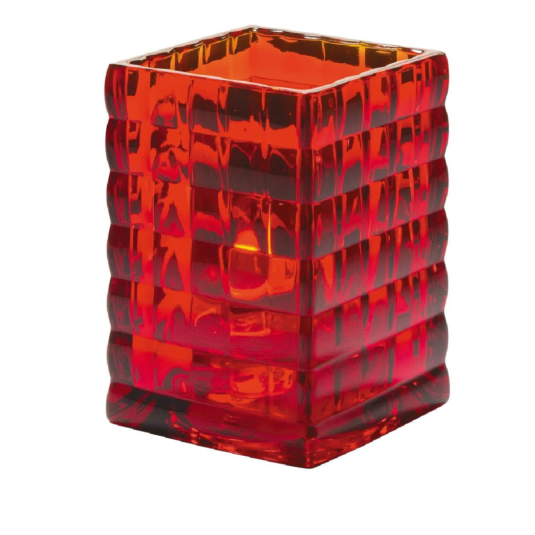 VV4030 Hollowick Optic Block Ruby Glass Lamp 67mm x 95mm (Pack of 6)