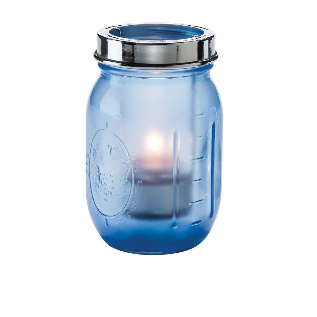 VV4035 Hollowick Firefly Satin Dark Blue Glass Lamp with Cradle and Handle (Pack of 12)