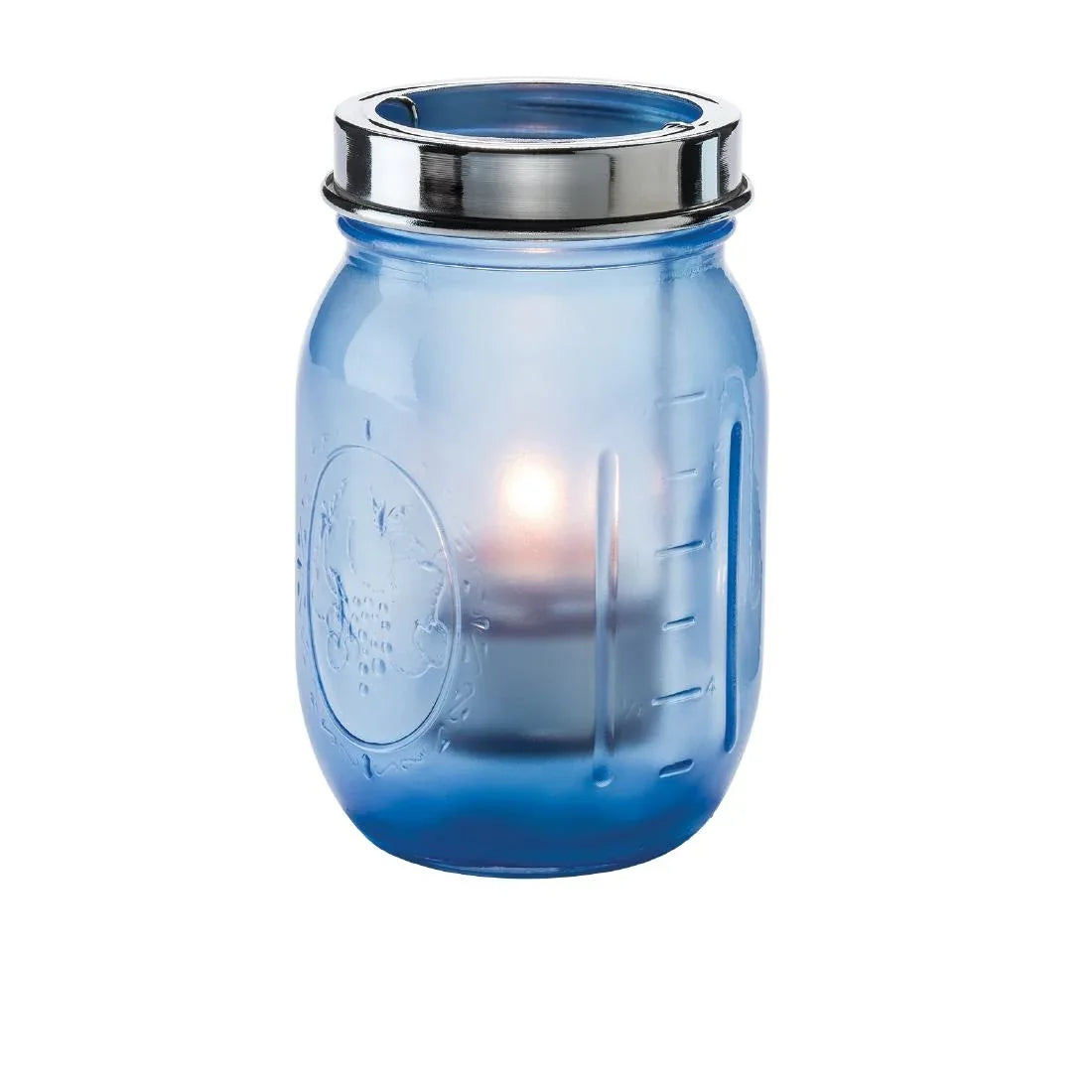 VV4035 Hollowick Firefly Satin Dark Blue Glass Lamp with Cradle and Handle (Pack of 12) - JD Catering Equipment Solutions Ltd