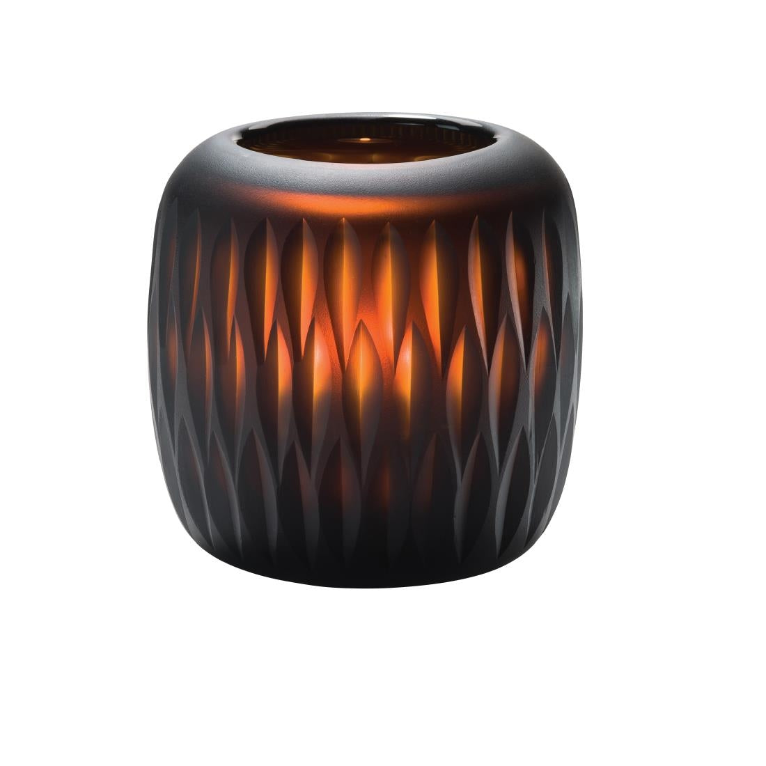 VV4040 Hollowick Mystic Black & Amber Glass Votive 108mm x 102mm (Pack of 18)
