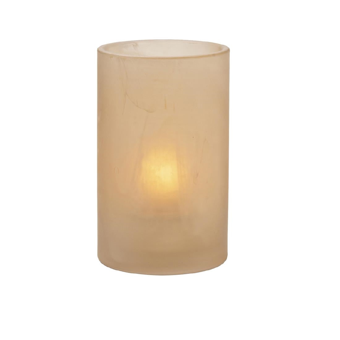 VV4052 Hollowick Wysp Amber Satin Glass Cylinder 73mm x 114mm (Pack of 6)
