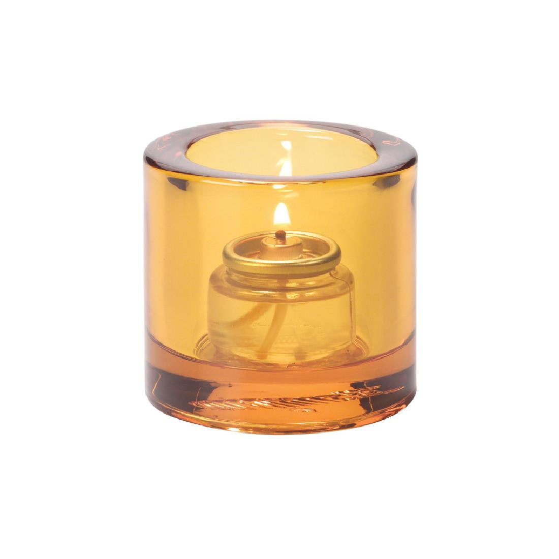VV4055 Hollowick Thick Round Amber Tealight 70mm x 73mm (Pack of 6)