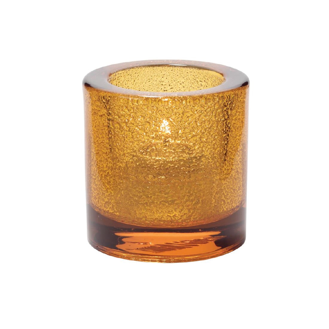 VV4056 Hollowick Thick Round Amber Jewel Tealight 70mm x 73mm (Pack of 6)
