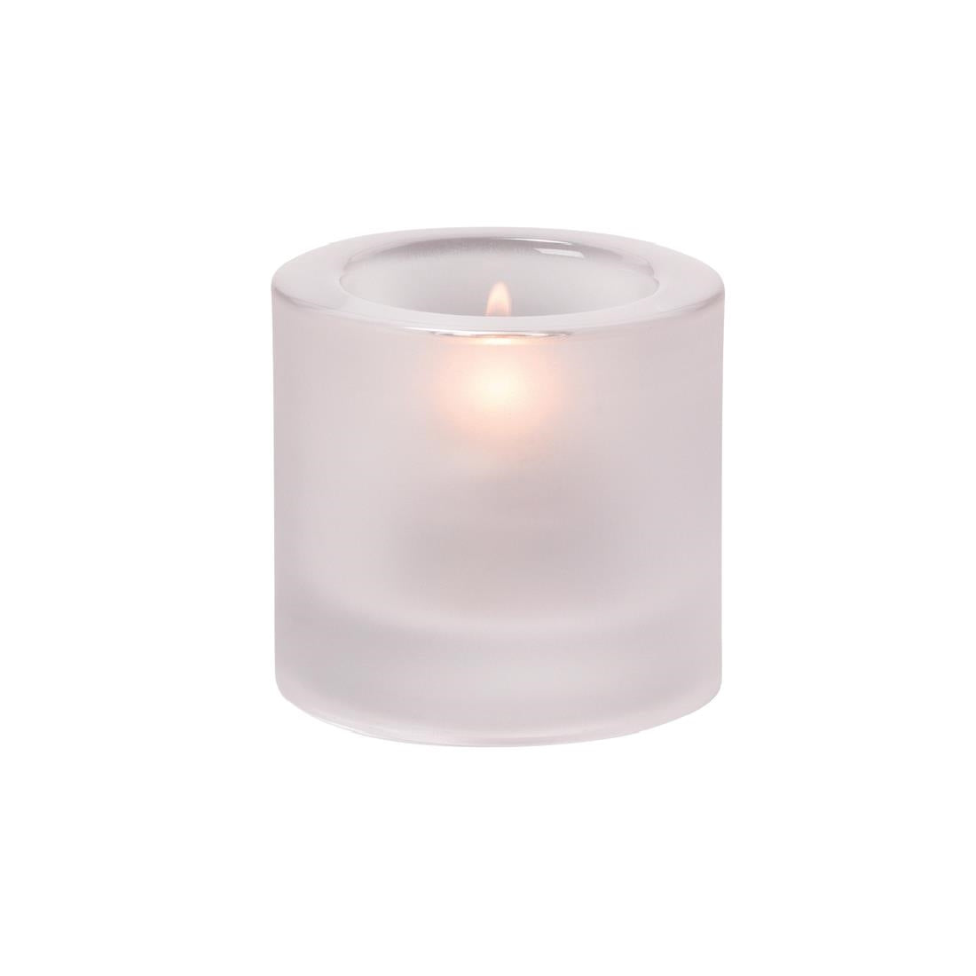 VV4058 Hollowick Thick Round Satin Crystal Tealight 70mm x 73mm (Pack of 6)