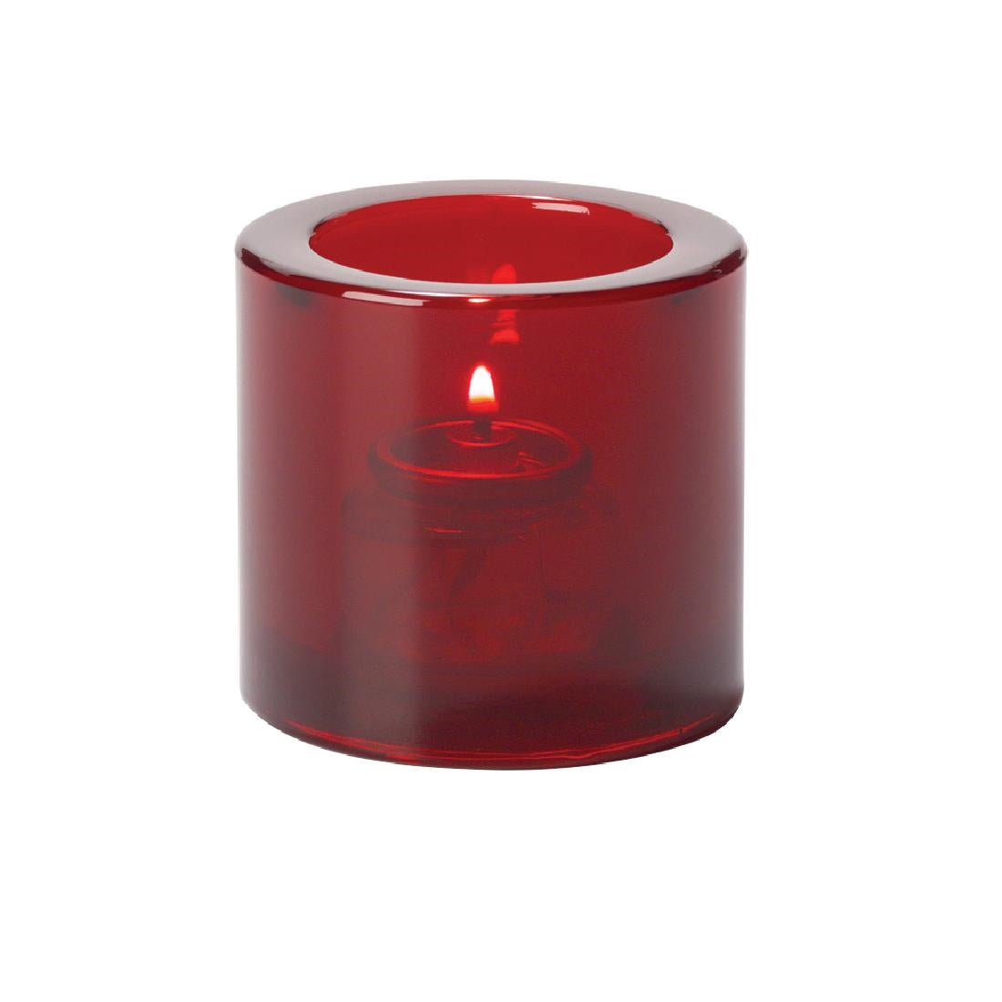 VV4059 Hollowick Thick Round Ruby Tealight 70mm x 73mm (Pack of 6)