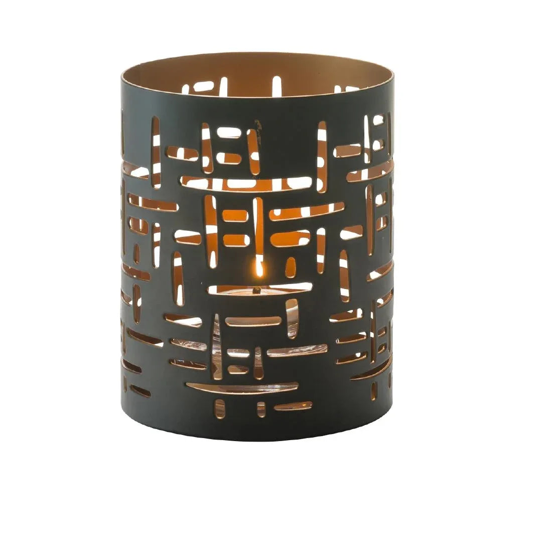 VV4063 Hollowick Data Black & Gold Metal Lamp 80mm x 102mm (Pack of 6) - JD Catering Equipment Solutions Ltd