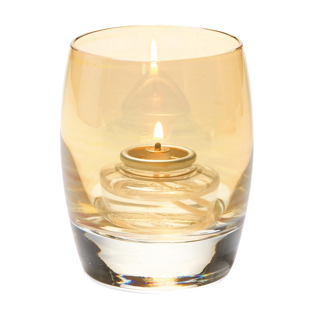 VV4075 Steelite Contour Glass Votives Gold Lustre 95mm (Pack of 12)