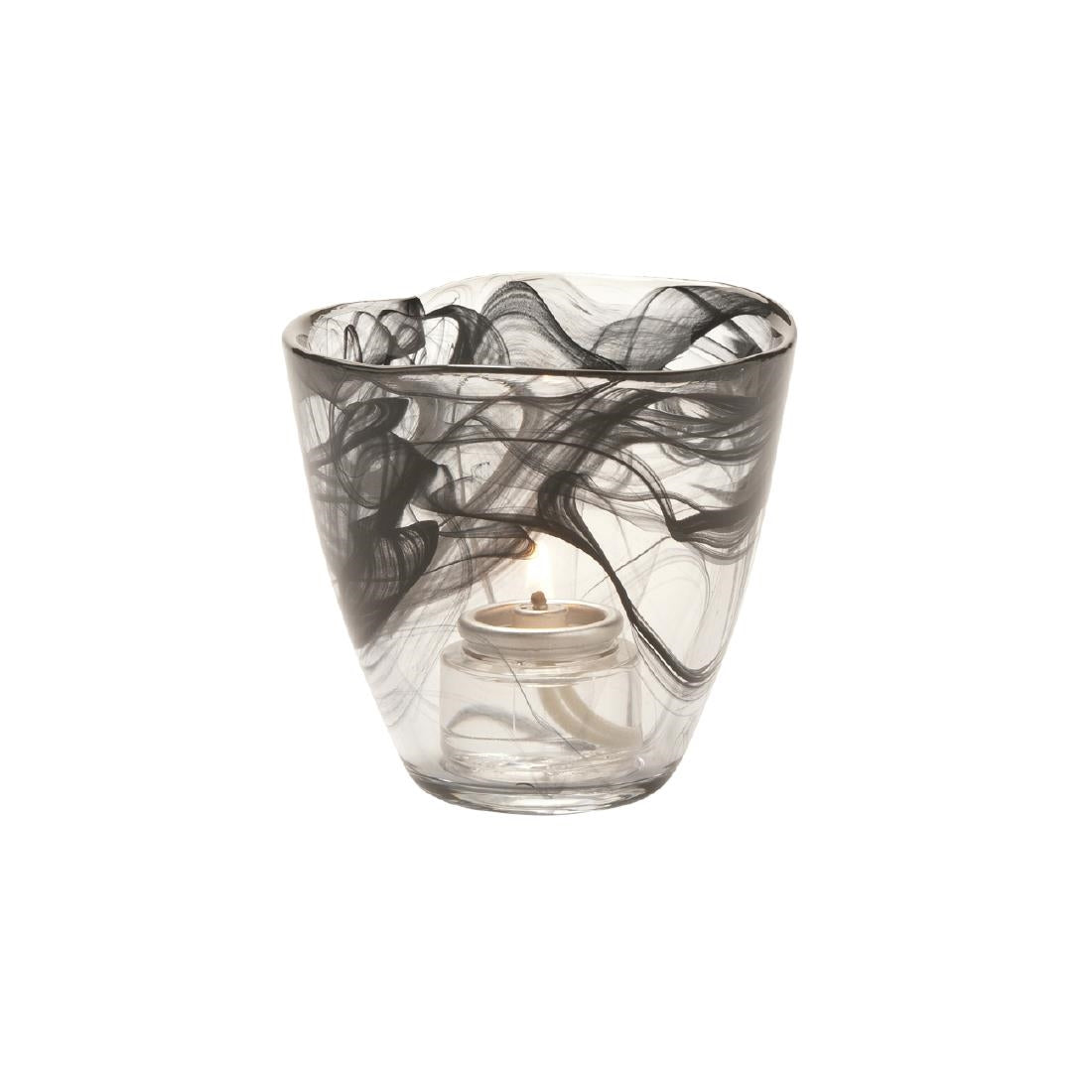 VV4080 Hollowick Wysp Black Glass Votive 95mm x 89mm (Pack of 6)