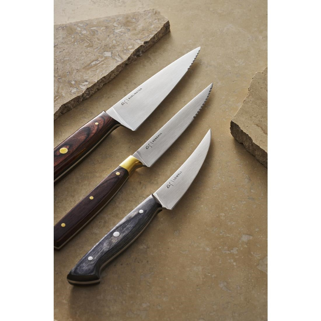 VV4313 Adam Simha Burlington Steak Knives Black 26cm (Pack of 6)