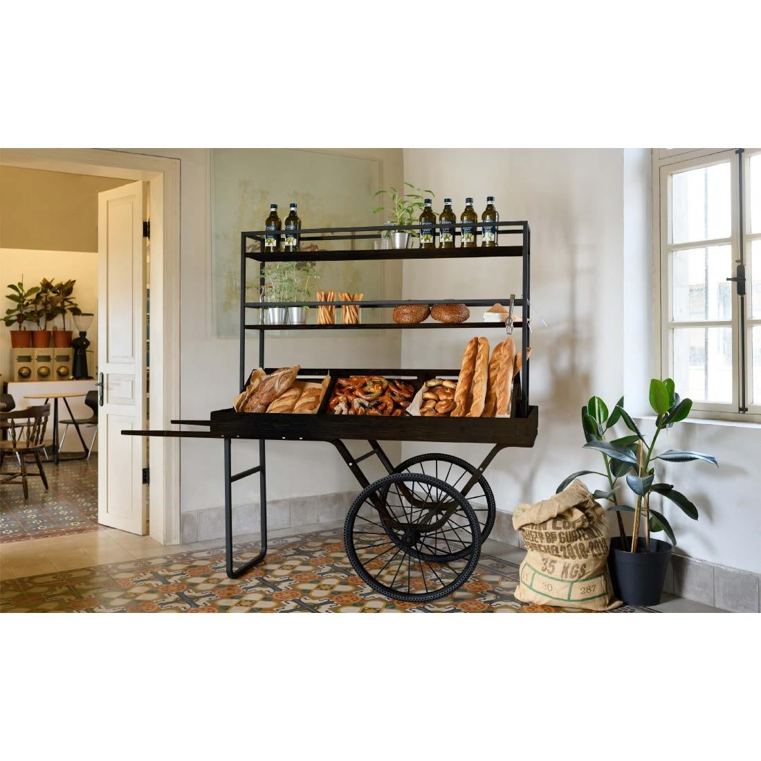 VV4504 Mogogo Cantine Cart Crate Support Shelf Dark Bamboo 1410x265mm