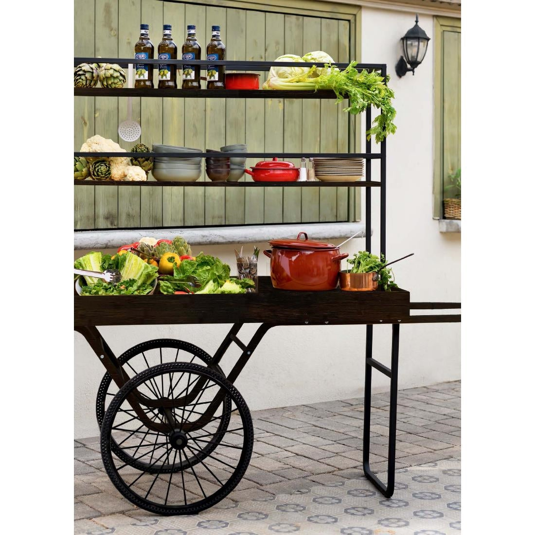 VV4504 Mogogo Cantine Cart Crate Support Shelf Dark Bamboo 1410x265mm