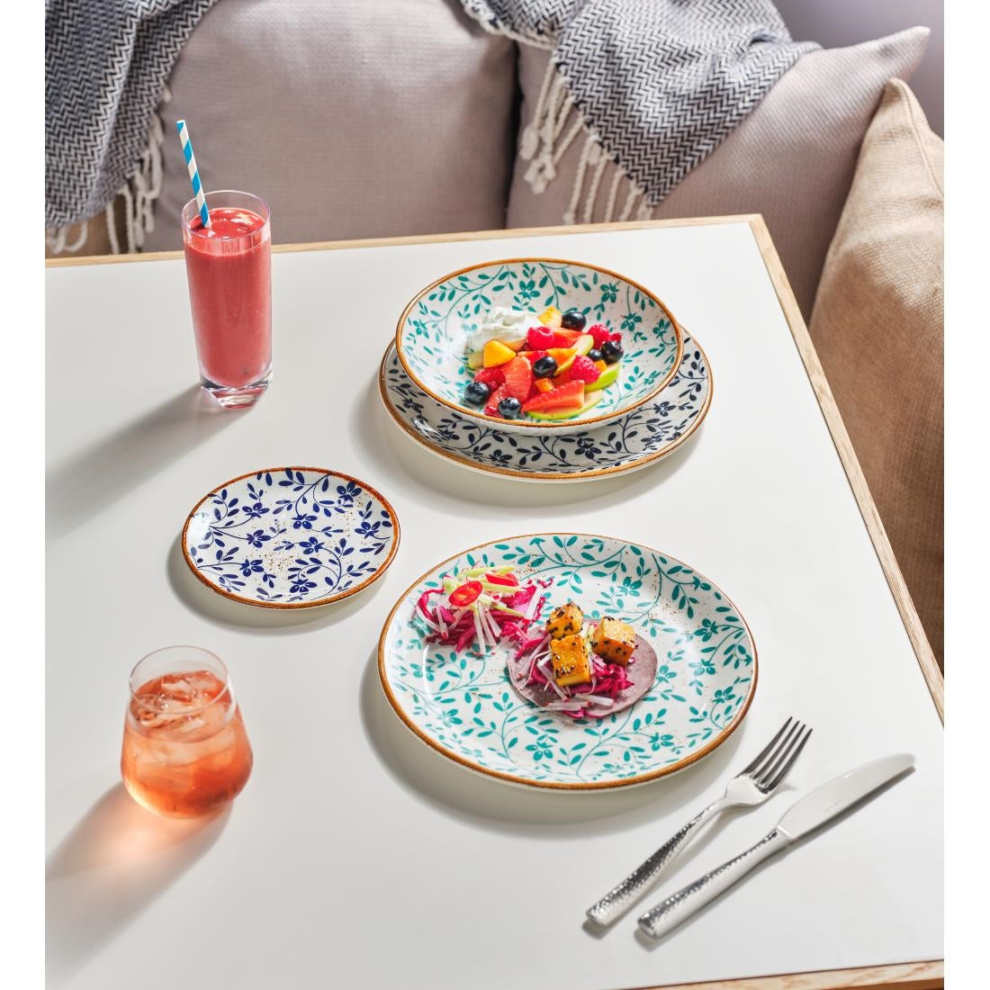 VV4601 Steelite Performance Flora Coupe Plates Blue 280mm (Pack of 12)