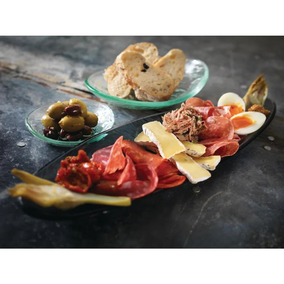 VV716 Steelite Scape Glass Smoked Oval Bowls 125mm (Pack of 12) - JD Catering Equipment Solutions Ltd