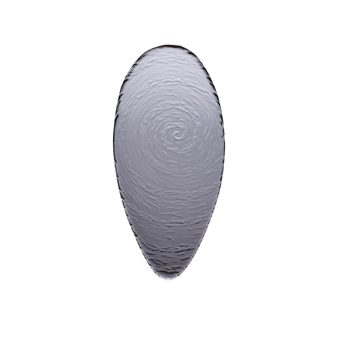 VV723 Steelite Scape Smoked Glass Oval Platters 300mm (Pack of 6)