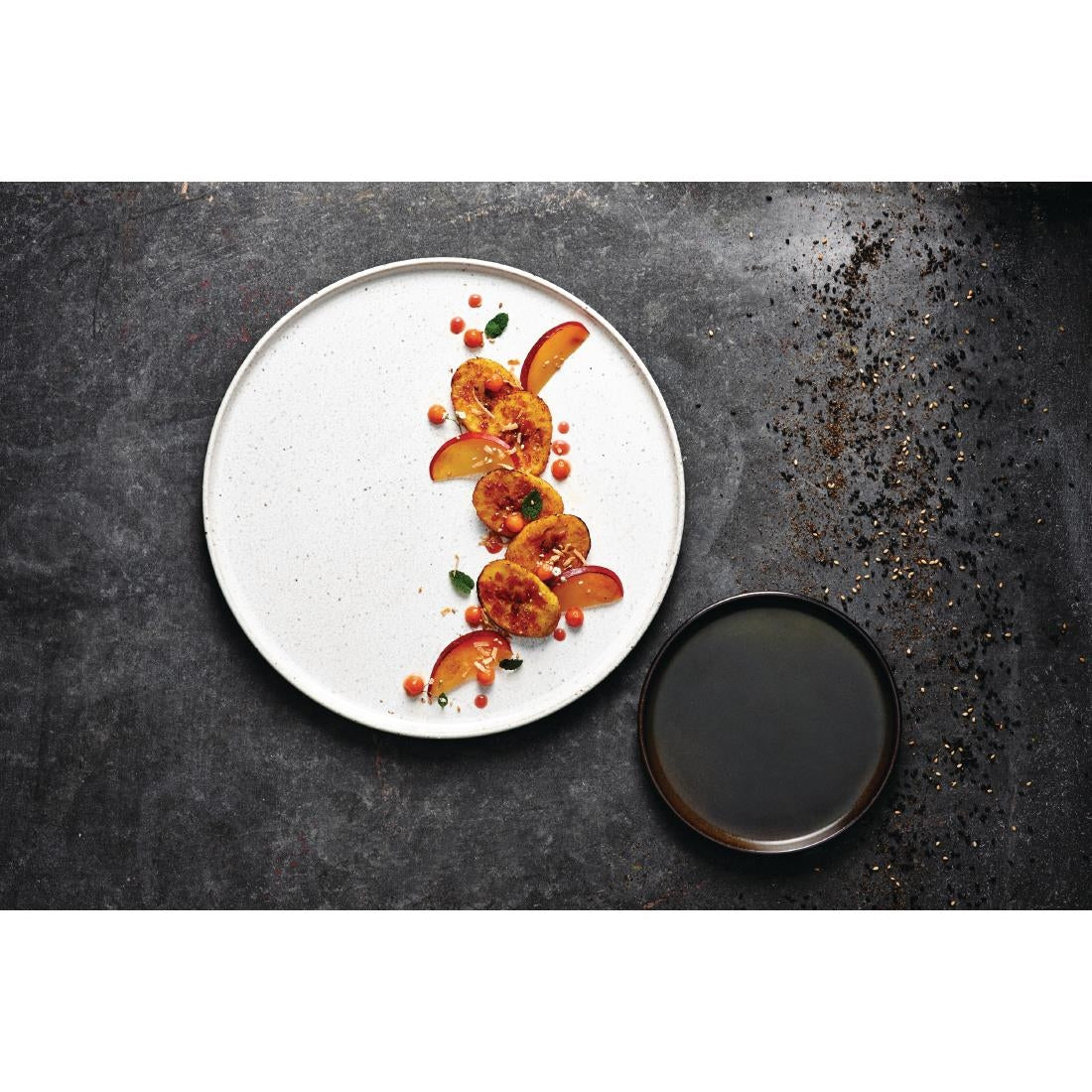 VV847 Rene Ozorio Wabi Sabi Round Trays Slate 152mm (Pack of 12)