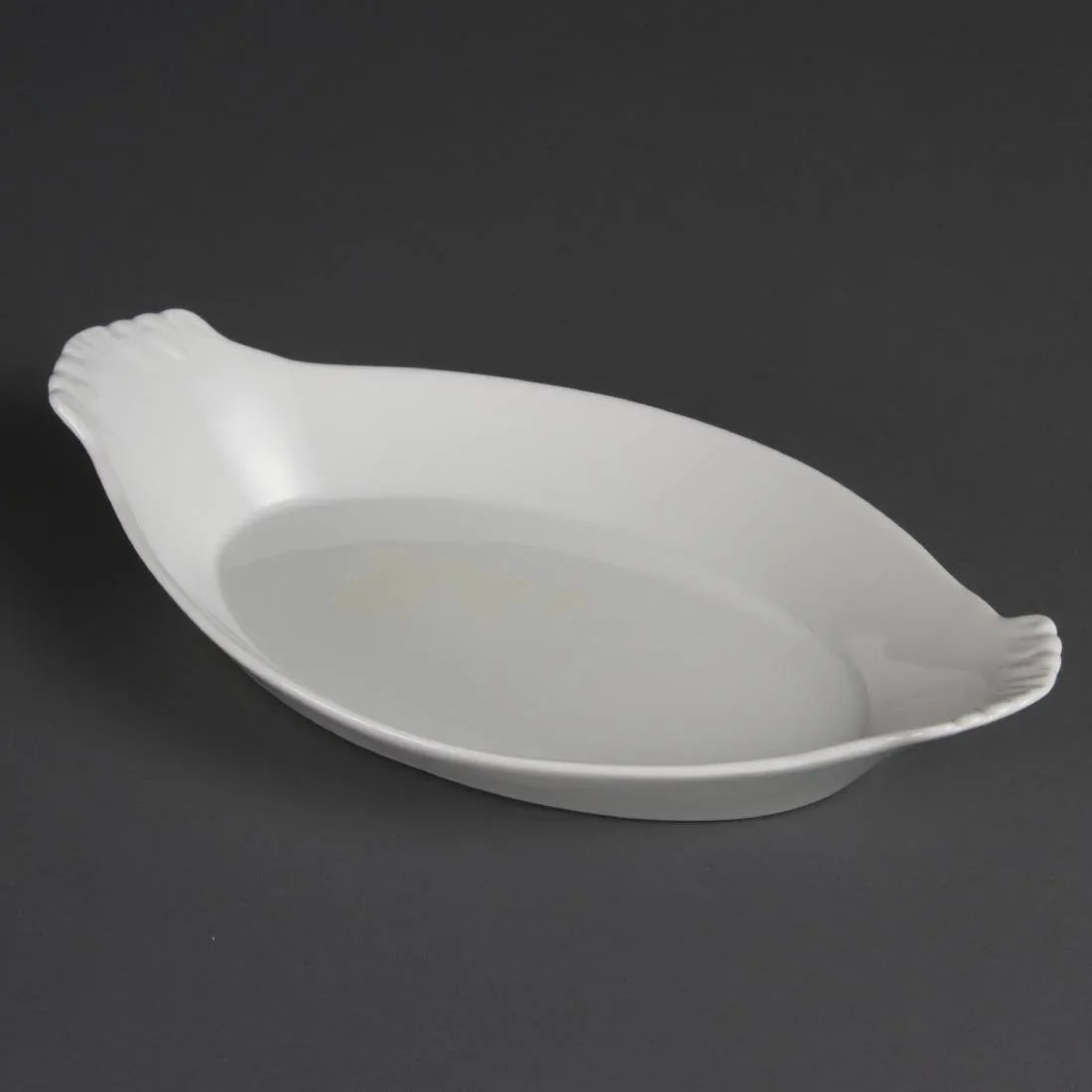 W423 Olympia Whiteware Oval Eared Dishes 320x 177mm (Pack of 6) - JD Catering Equipment Solutions Ltd