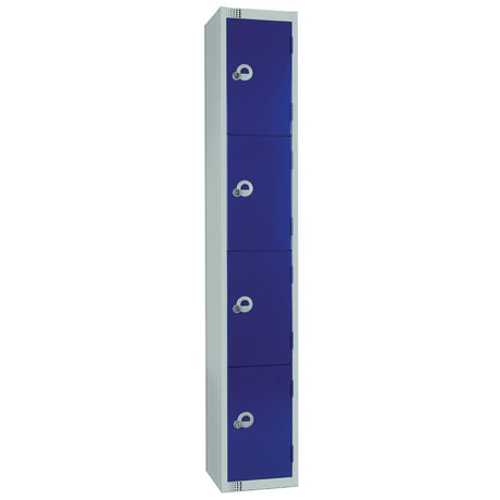 W947-ELS Elite Four Door Electronic Combination Locker with Sloping Top Blue