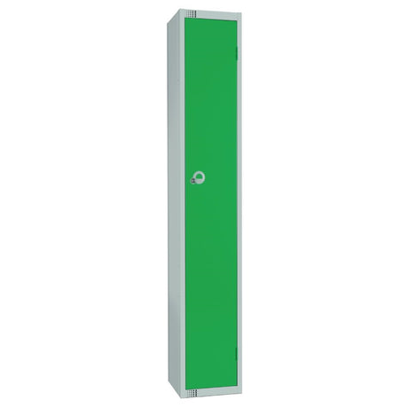 W954-PS Elite Single Door Padlock Locker with Sloping Top Green