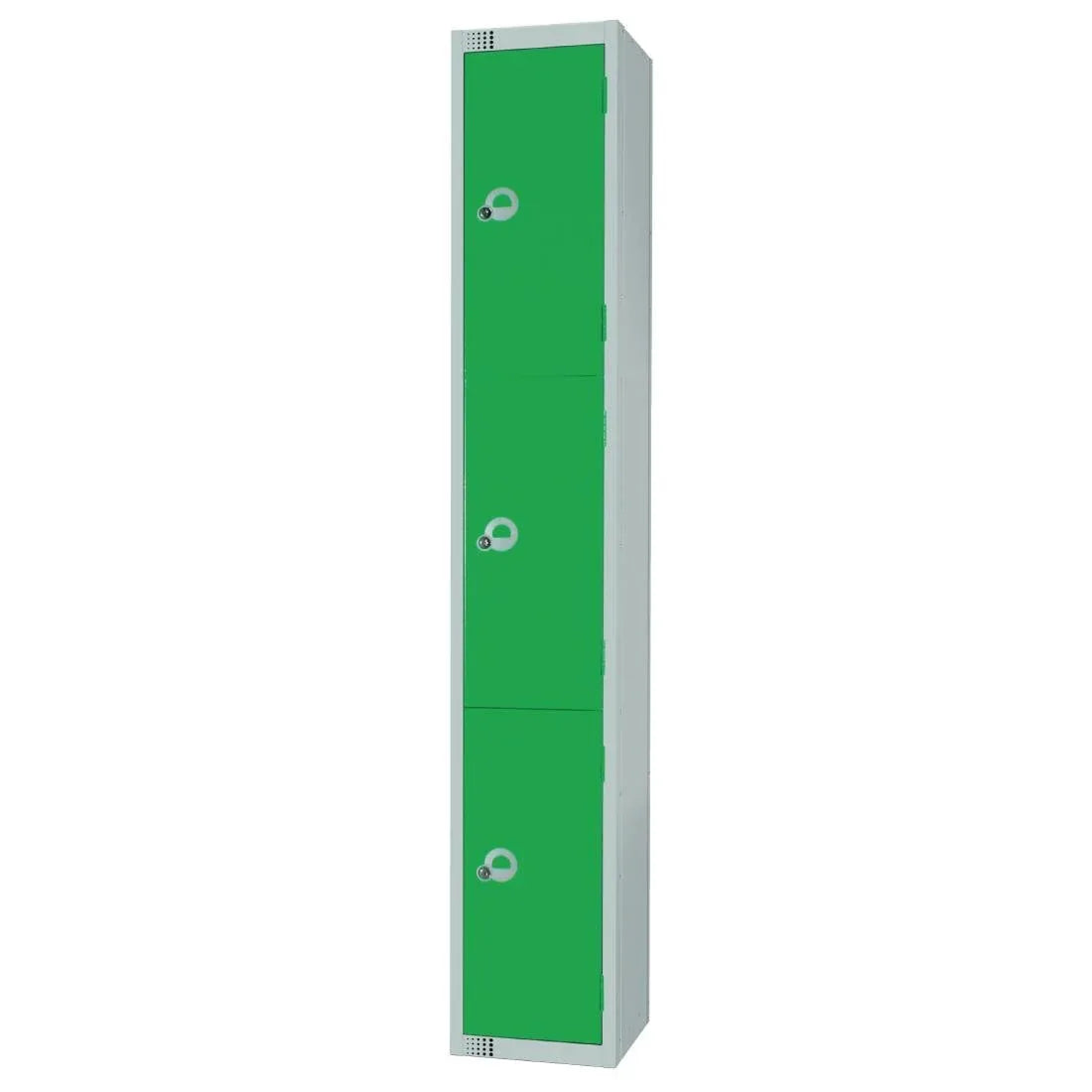 W956-CLS Elite Three Door Manual Combination Locker Locker Green with Sloping Top - JD Catering Equipment Solutions Ltd