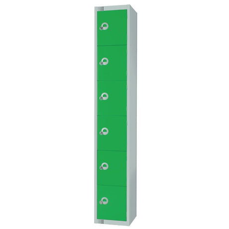 W958-CL Elite Six Door Manual Combination Locker Locker Green