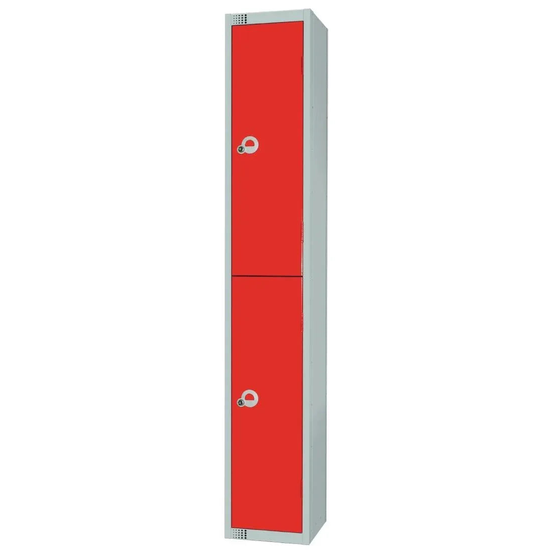 W980-CNS Elite Double Door Coin Return Locker with Sloping Top Graphite Red - JD Catering Equipment Solutions Ltd