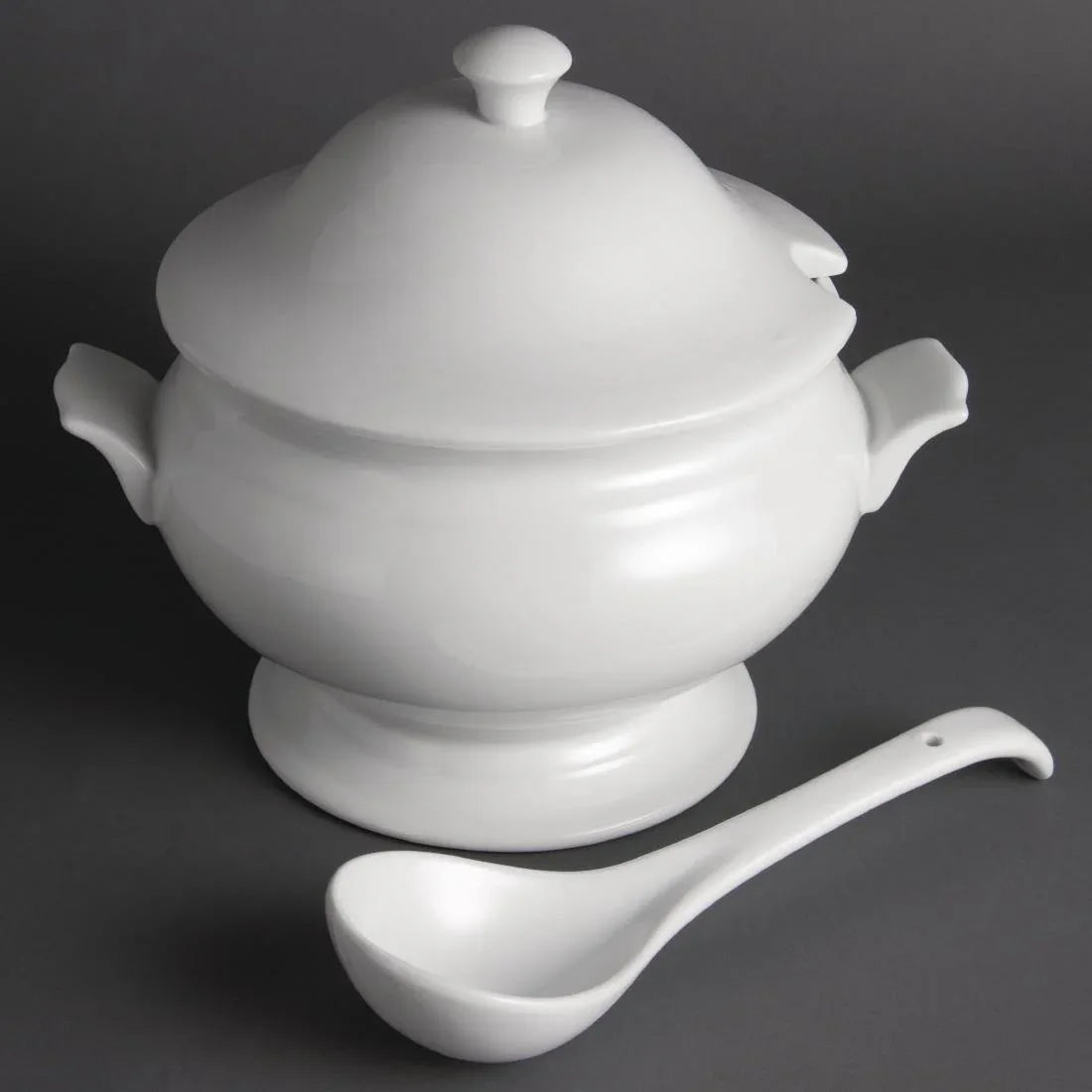 Y094 Olympia Soup Tureen and Ladle 2.5Ltr 88oz - JD Catering Equipment Solutions Ltd
