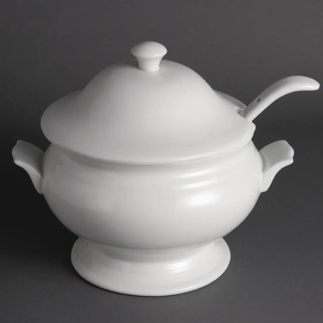 Y094 Olympia Soup Tureen and Ladle 2.5Ltr 88oz - JD Catering Equipment Solutions Ltd