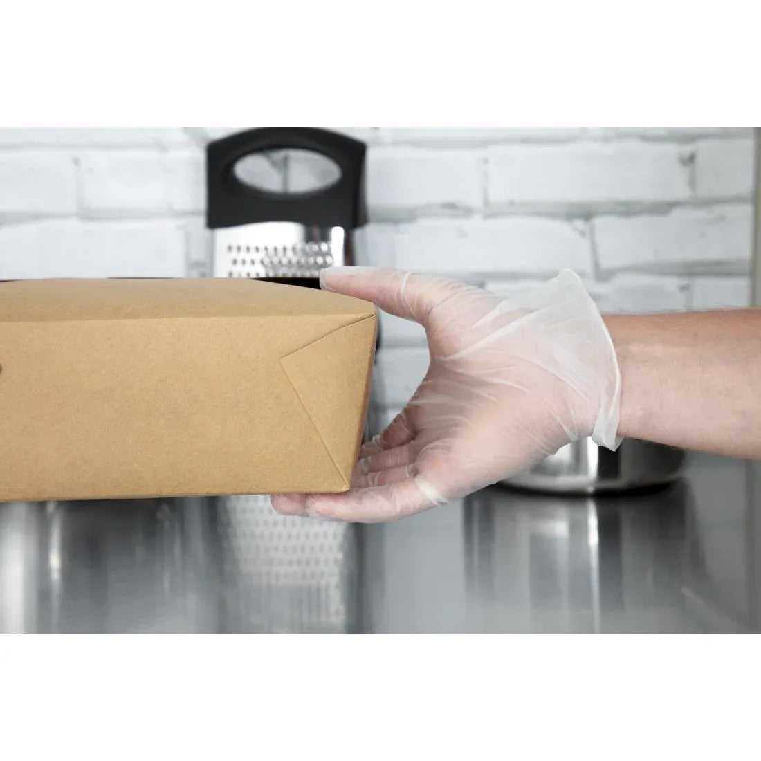 Y247-L Vogue Powder-Free Vinyl Gloves Clear Large (Pack of 100) - JD Catering Equipment Solutions Ltd