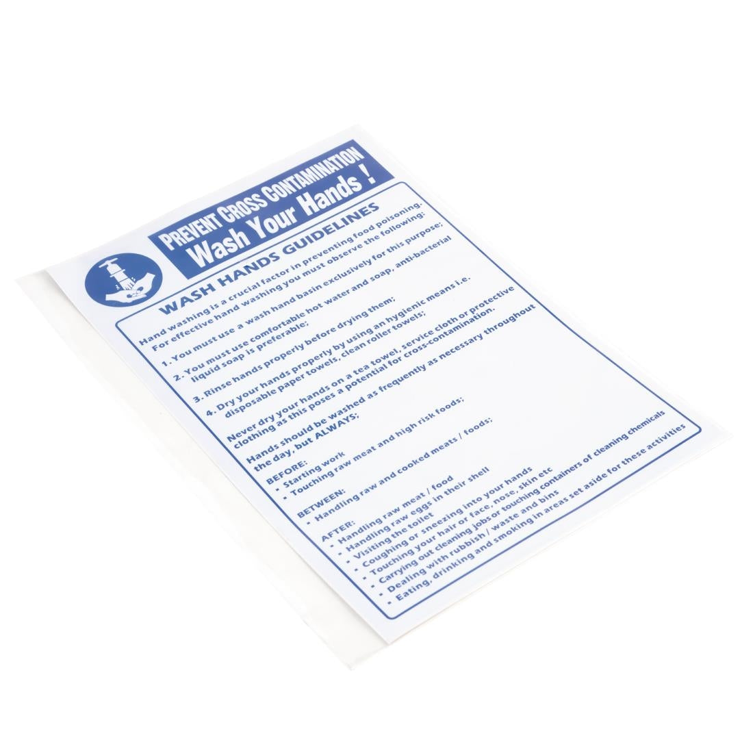 Y909 Vogue Prevent Cross Contamination Wash Hands Sign