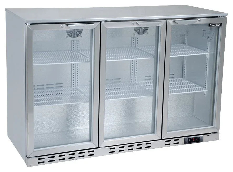TRIPLE DOOR SS BAR BOTTLE COOLER (338 BOTTLES) - JD Catering Equipment Solutions Ltd
