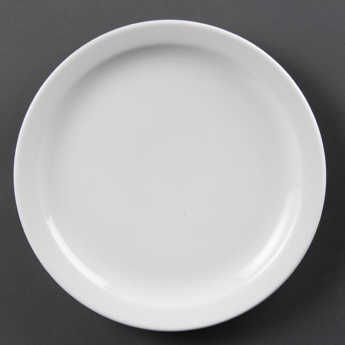 CB490 Olympia Whiteware Narrow Rimmed Plates 250mm (Pack of 12)