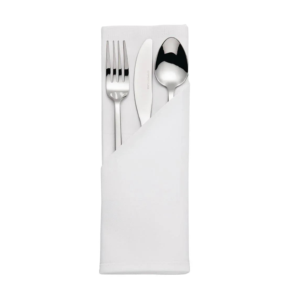 HB559 Mitre Luxury Satin Band Napkins Cotton White (10 pack) - JD Catering Equipment Solutions Ltd