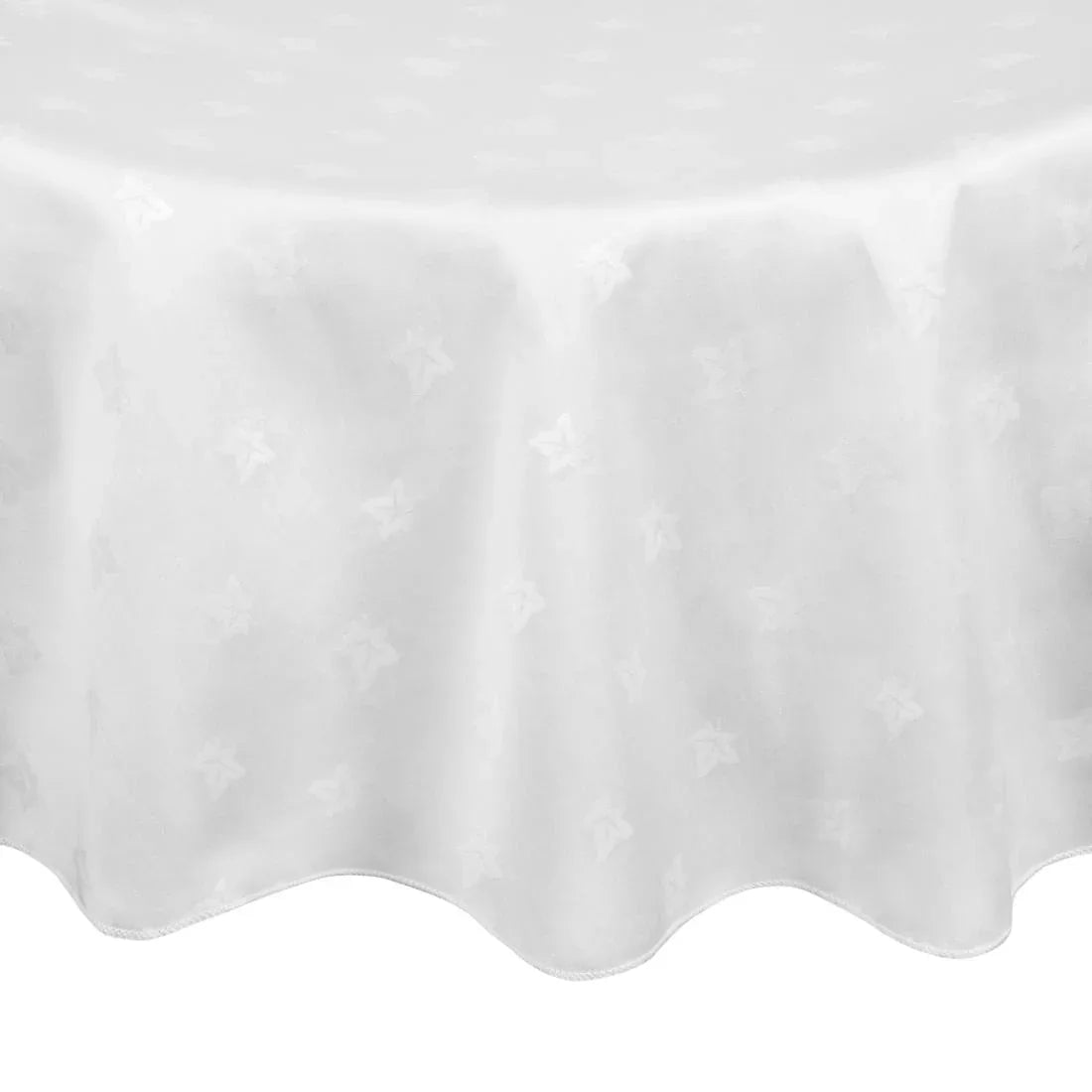 GW452 Mitre Luxury Luxor Round Tablecloth White 2300mm - JD Catering Equipment Solutions Ltd