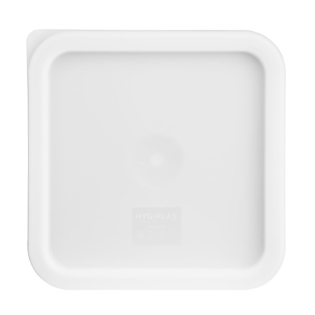 CF050 Vogue Polycarbonate Square Food Storage Container Lid White Medium