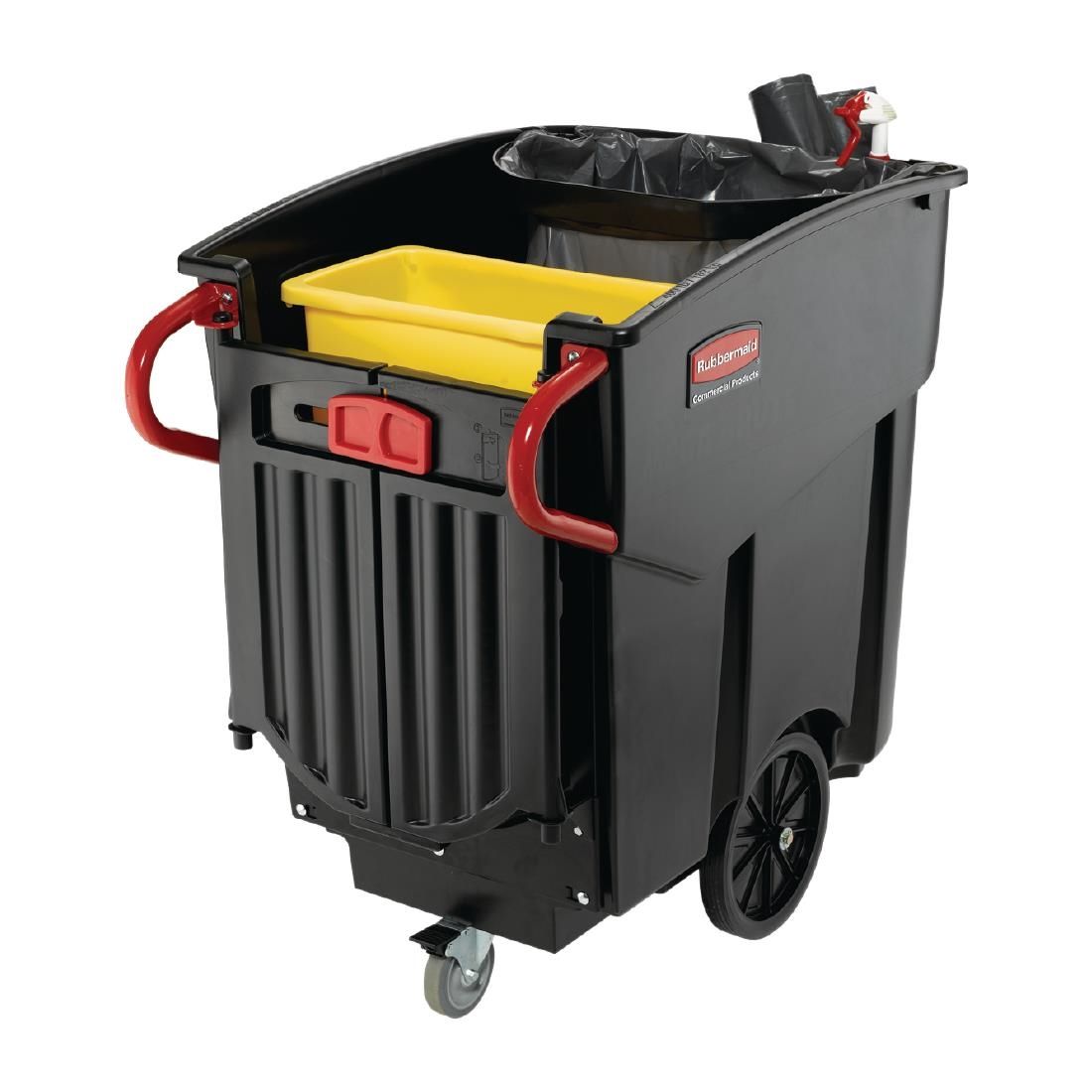 CT755 Rubbermaid Mega Brute Mobile Waste Collector Black 450Ltr