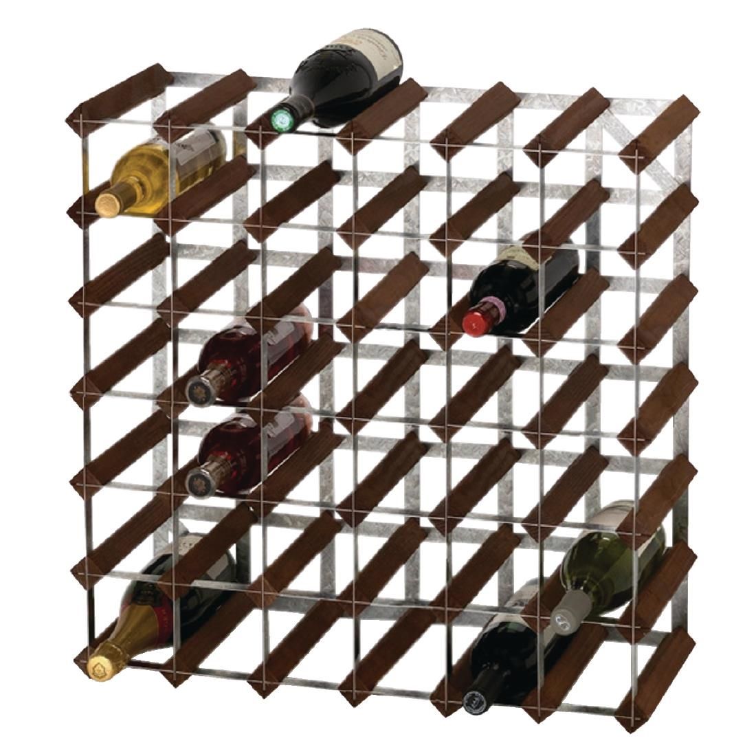 DN634 Wine Rack Dark Wood 42 Bottle
