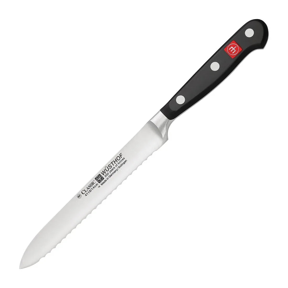 FE453 Wusthof Classic Serrated Utility Knife 5" - JD Catering Equipment Solutions Ltd