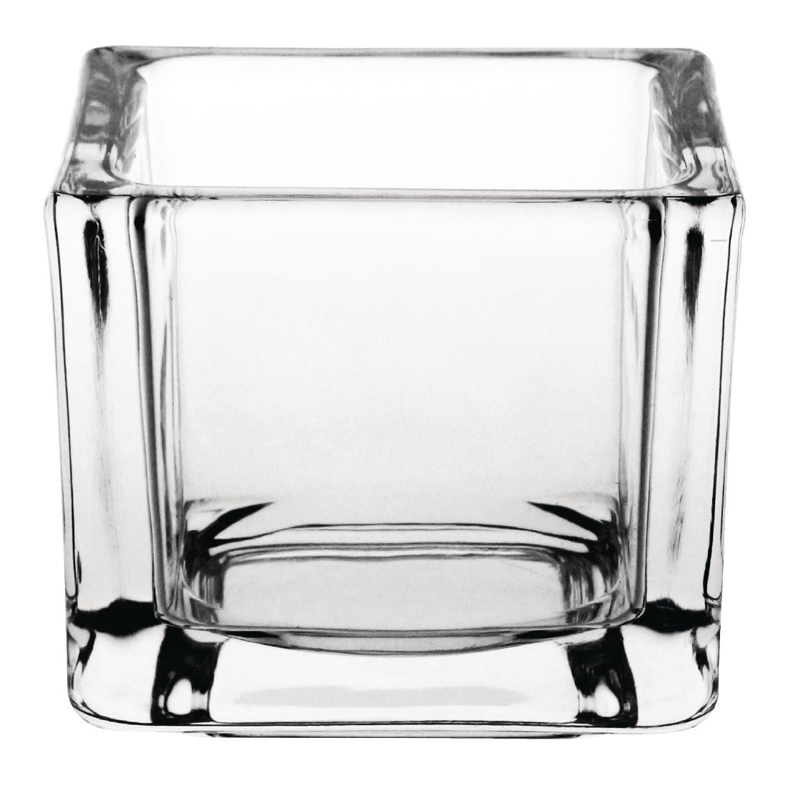 GM224 Olympia Glass Tealight Holder Square Clear (Pack of 6)