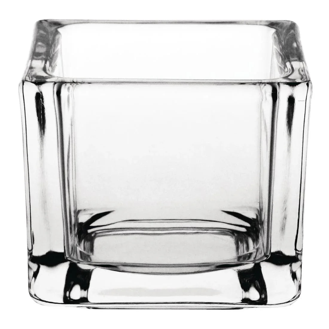 GM224 Olympia Glass Tealight Holder Square Clear (Pack of 6)