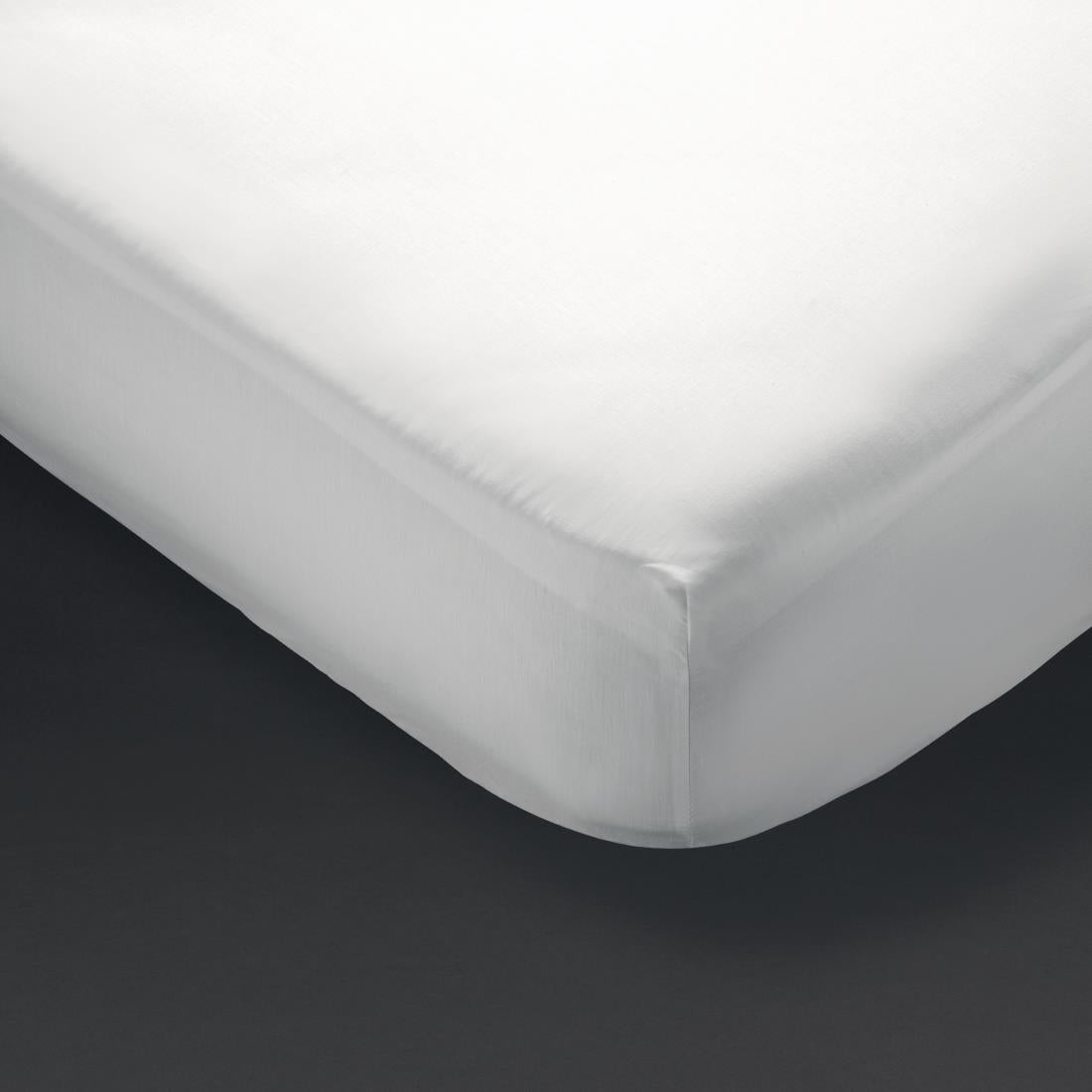 GT802 Mitre Comfort Percale Fitted Sheet White Super King