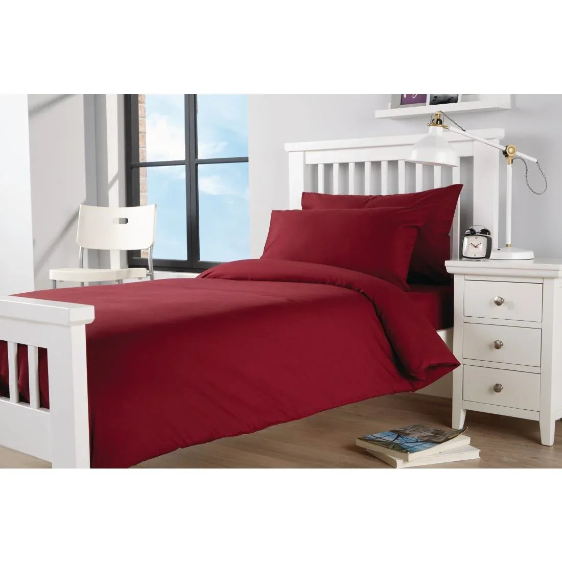 GU212 Mitre Essentials Spectrum Duvet Cover Claret Double - JD Catering Equipment Solutions Ltd