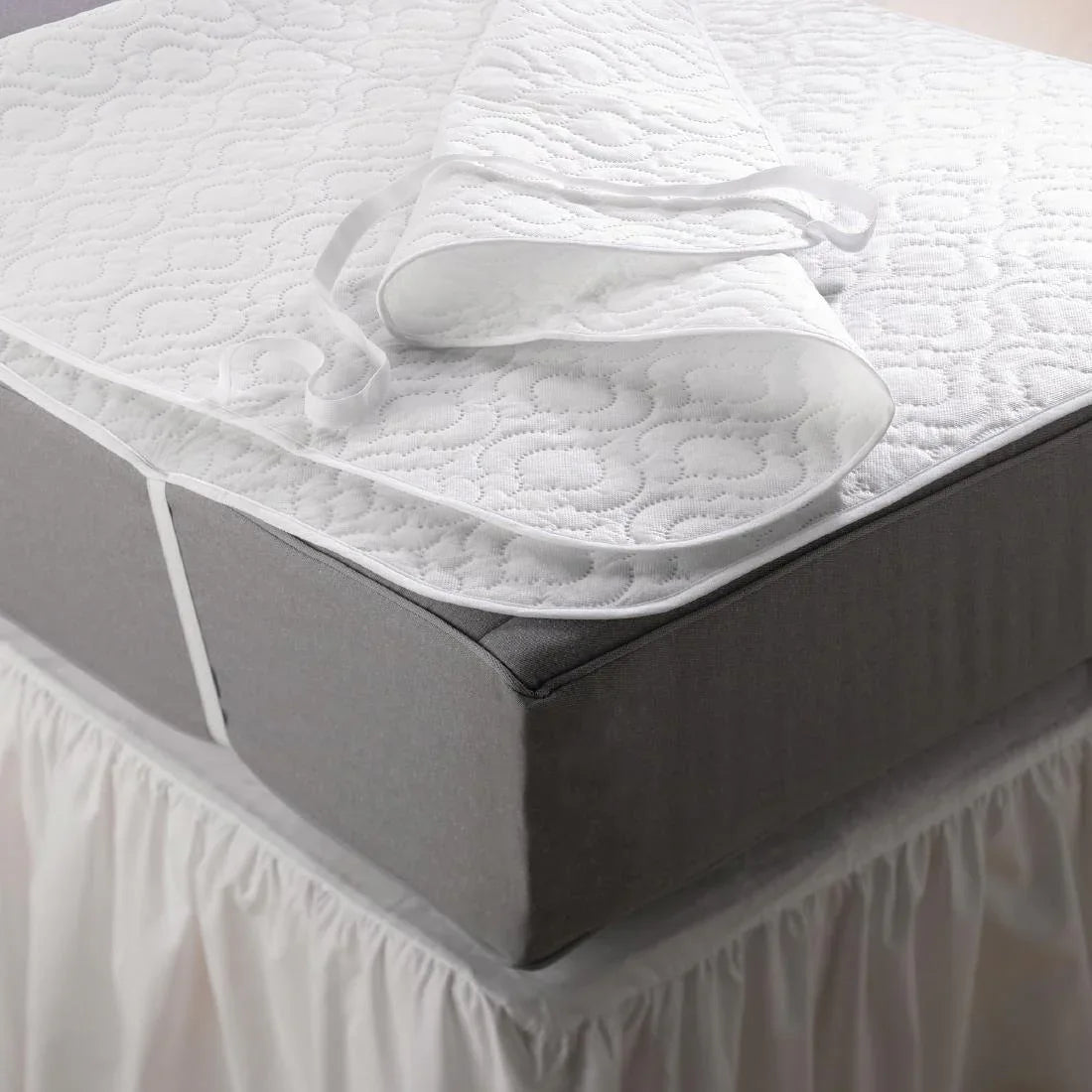 GU562 Mitre Essentials Quilted Polyproplene Mattress Protector Single Zip Link Right - JD Catering Equipment Solutions Ltd