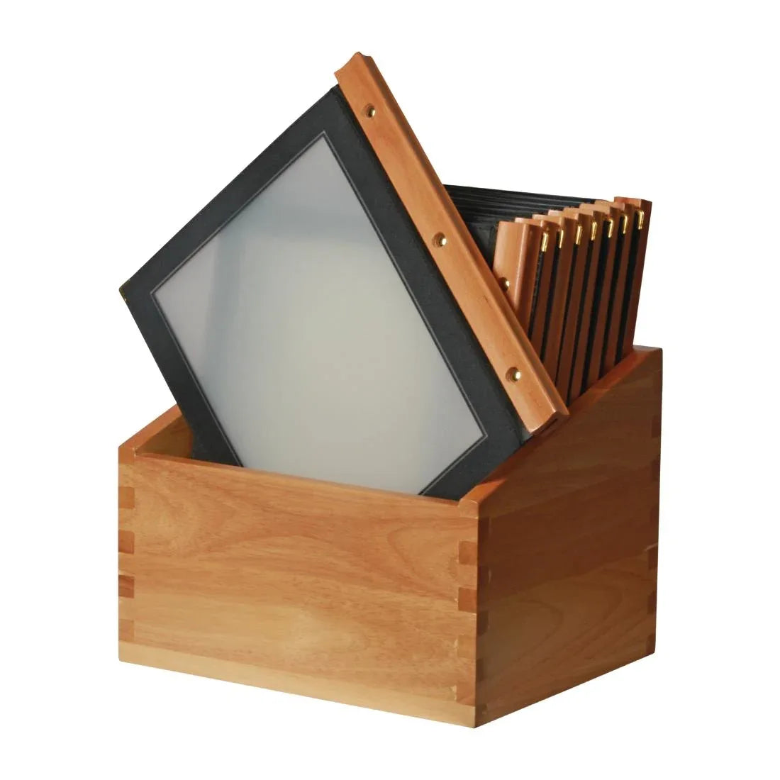 H759 Securit Wood Spine American Style Menu Covers and Storage Box A4 Black - JD Catering Equipment Solutions Ltd