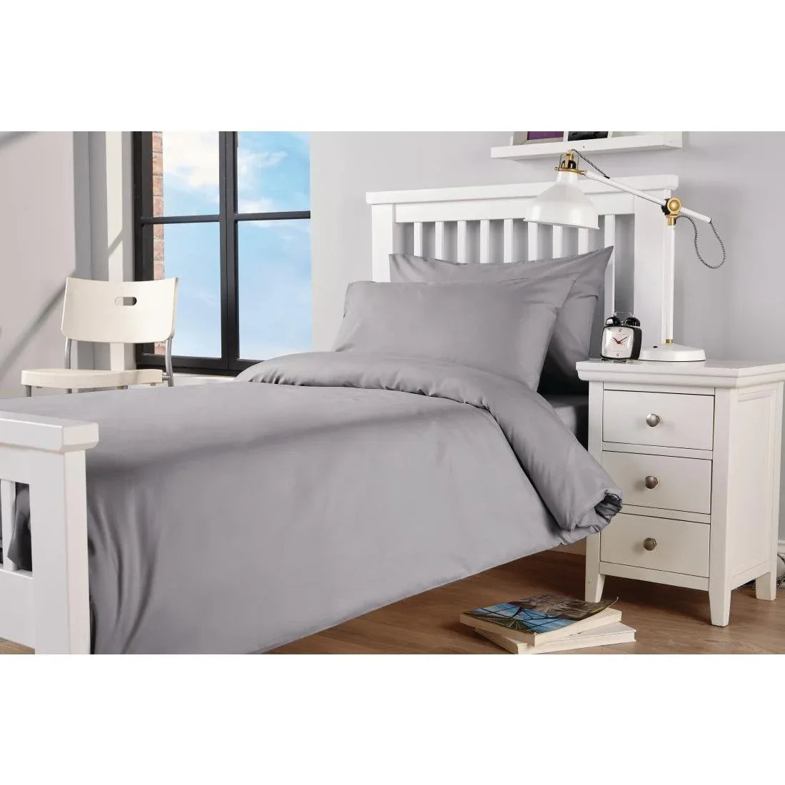 HB639 Mitre Essentials Spectrum Duvet Cover Open Grey Double - JD Catering Equipment Solutions Ltd