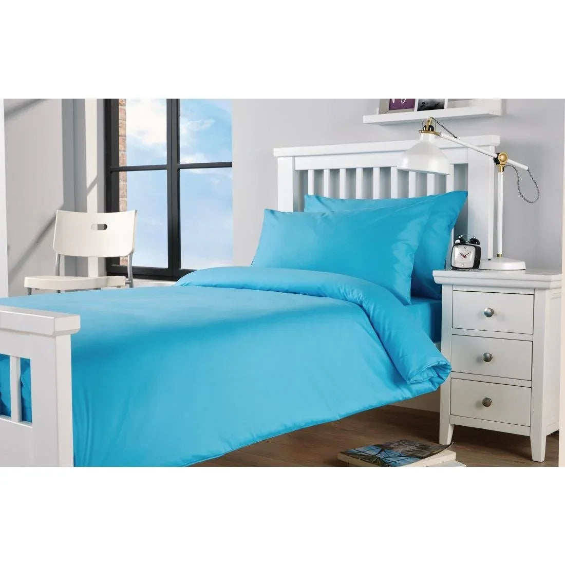 HB658 Mitre Essentials Spectrum Duvet Cover Open Turquoise Single - JD Catering Equipment Solutions Ltd