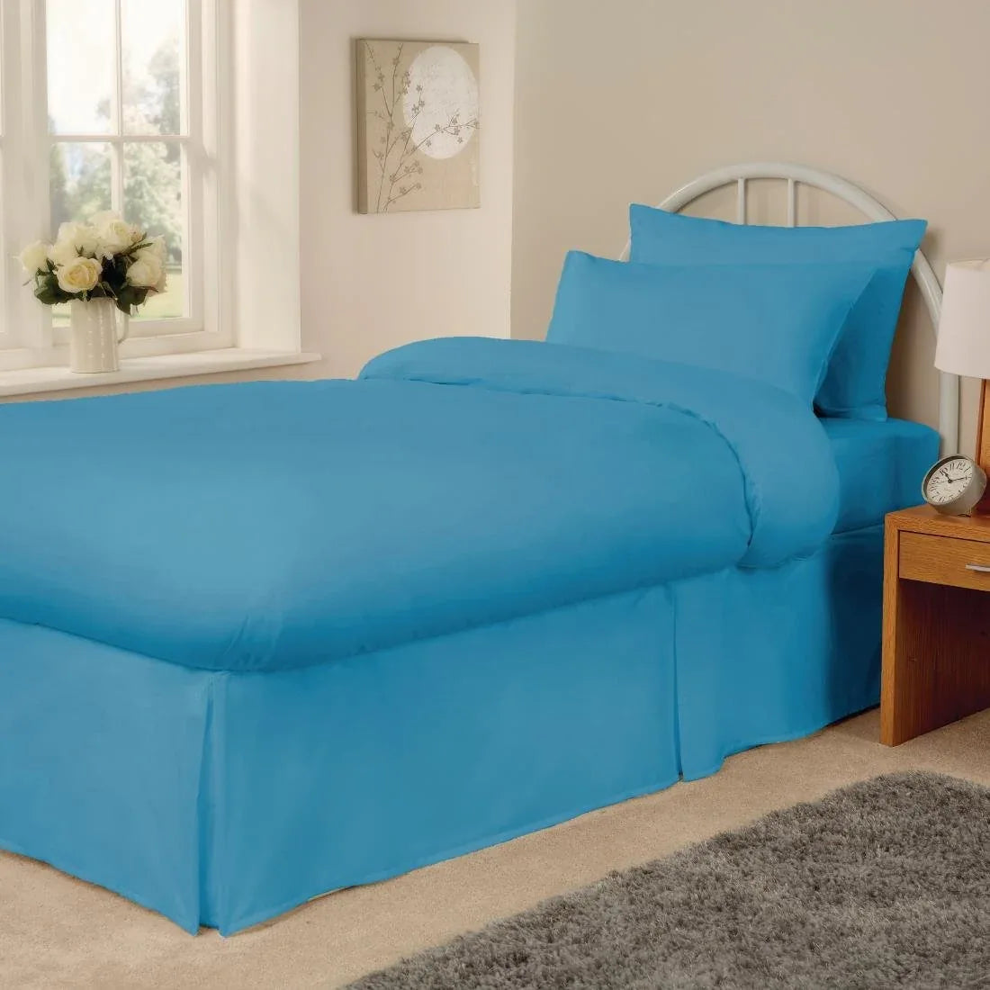 HB675 Mitre Essentials Spectrum Valances Kick Pleat Turquoise King - JD Catering Equipment Solutions Ltd