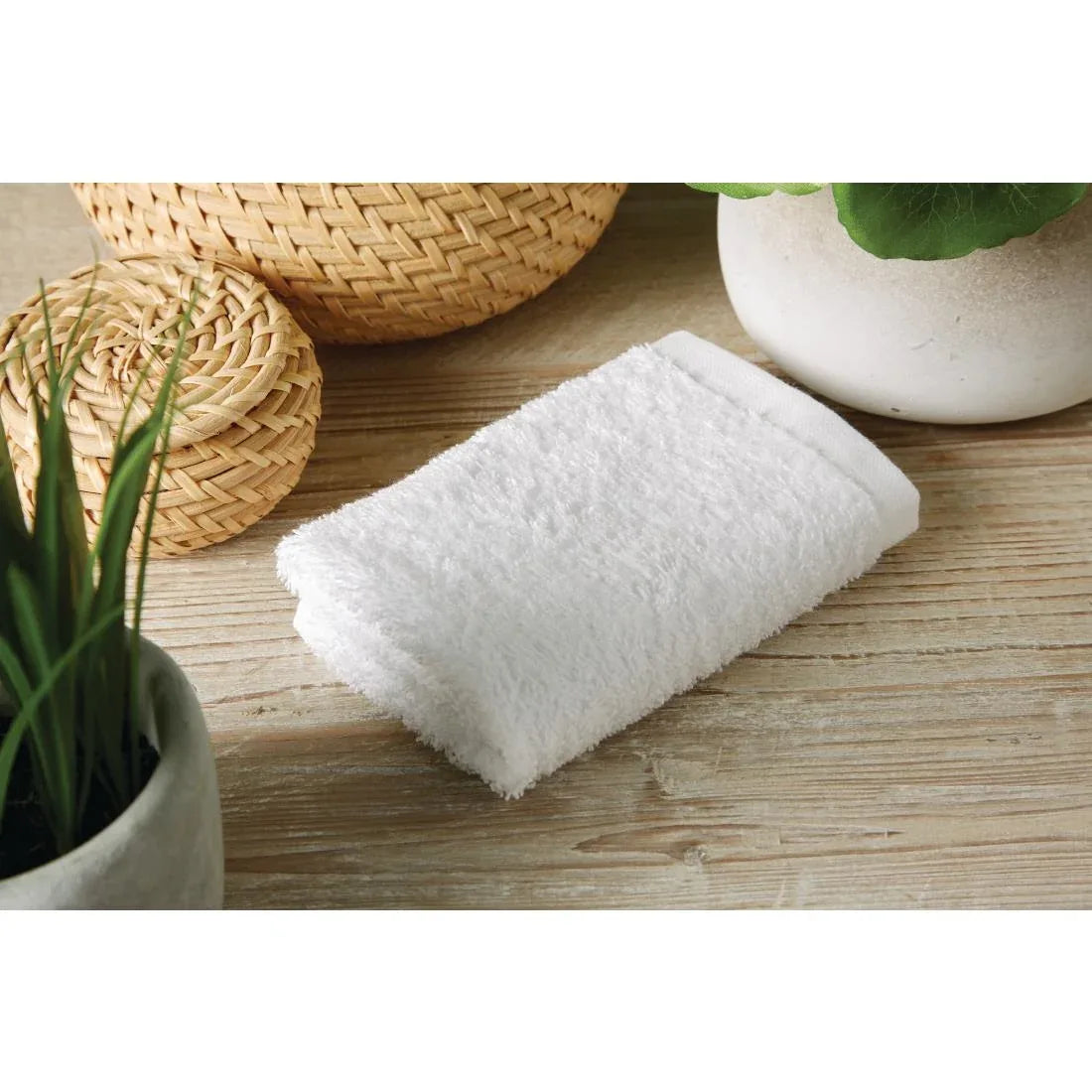 HD217 Eco Towel White Face Cloth - 30x30cm (10 pack) - JD Catering Equipment Solutions Ltd