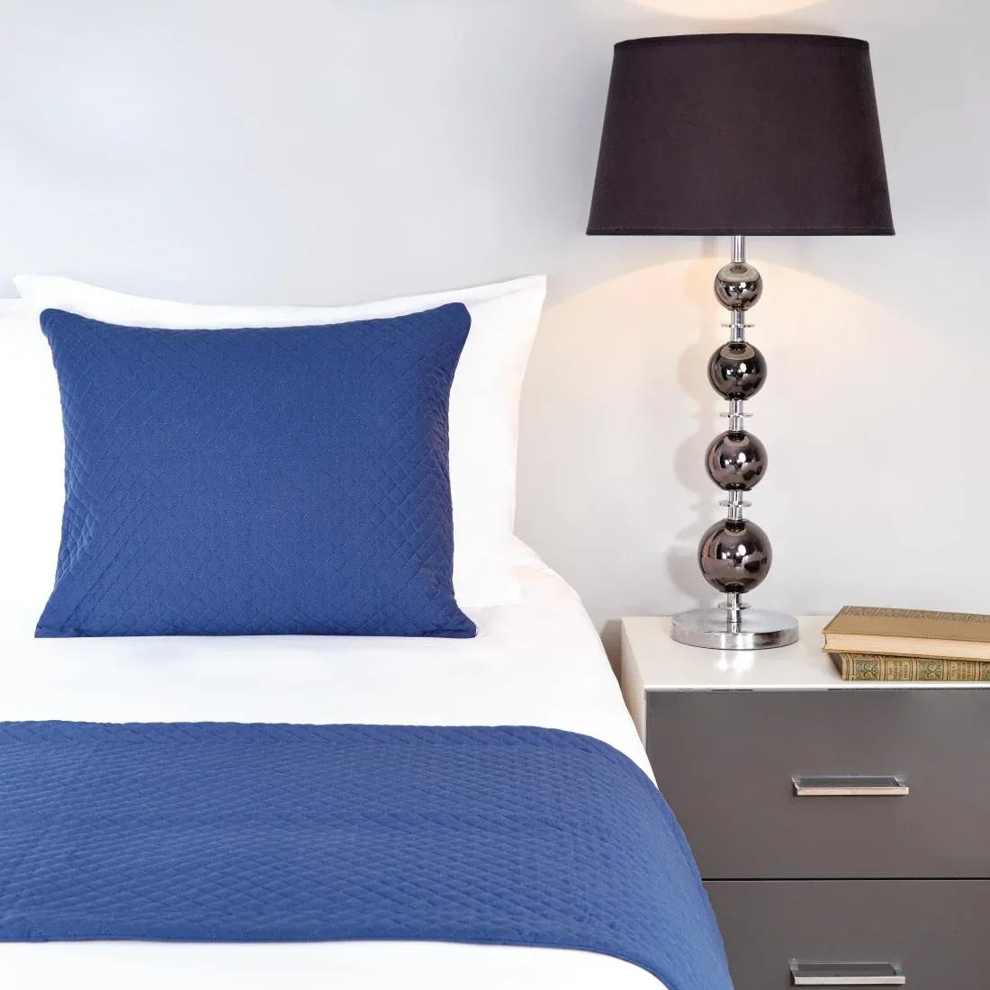 HN838 Mitre Essentials Quilted Waffle Bed Runner Denim Double - JD Catering Equipment Solutions Ltd