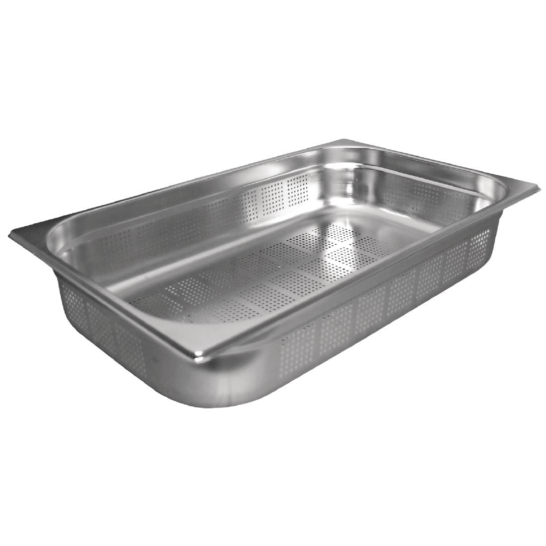 K841 Vogue Stainless Steel Perforated 1/1 Gastronorm Pan 100mm